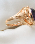 Extraordinary Antique Amethyst Cabochon Ring 18K Gold 1928