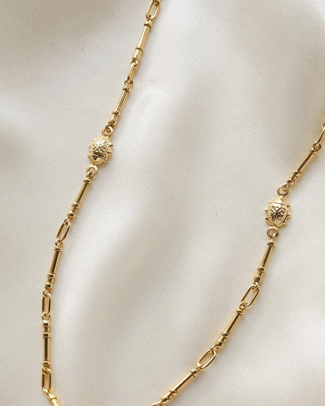 The Best Italian Vintage Ladybug Link Necklace 18K Gold