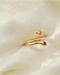 Antique Serpent Ring Garnet and Diamond 18K Gold 1923