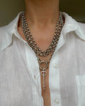 Endless Rolo Link Watch Chain Antique 1880s Silver