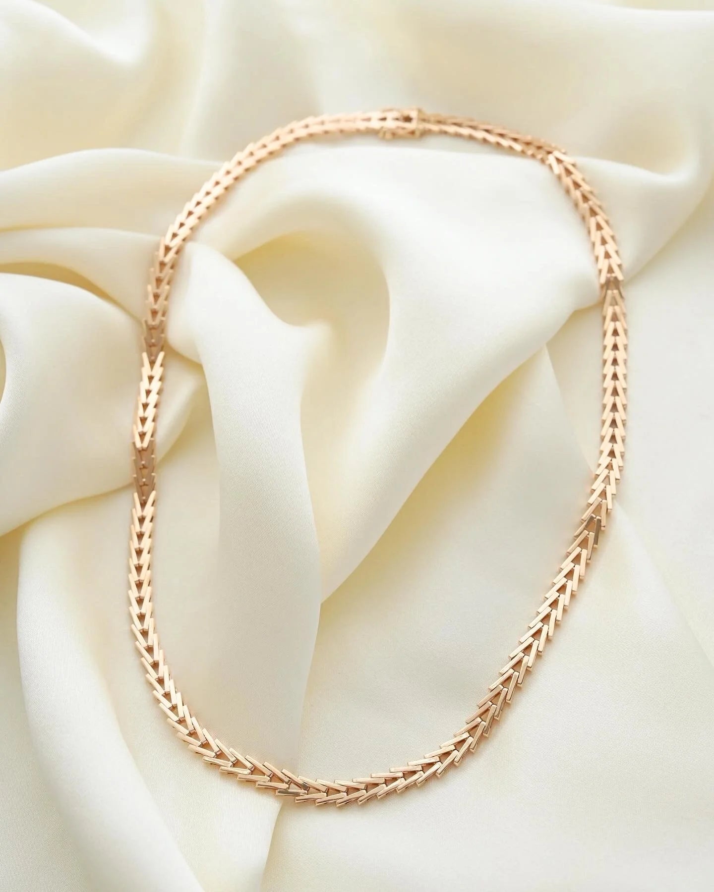 Super Rare Rose Gold Danish Vintage Necklace by HC Hansen 14K Rose Gold 1960