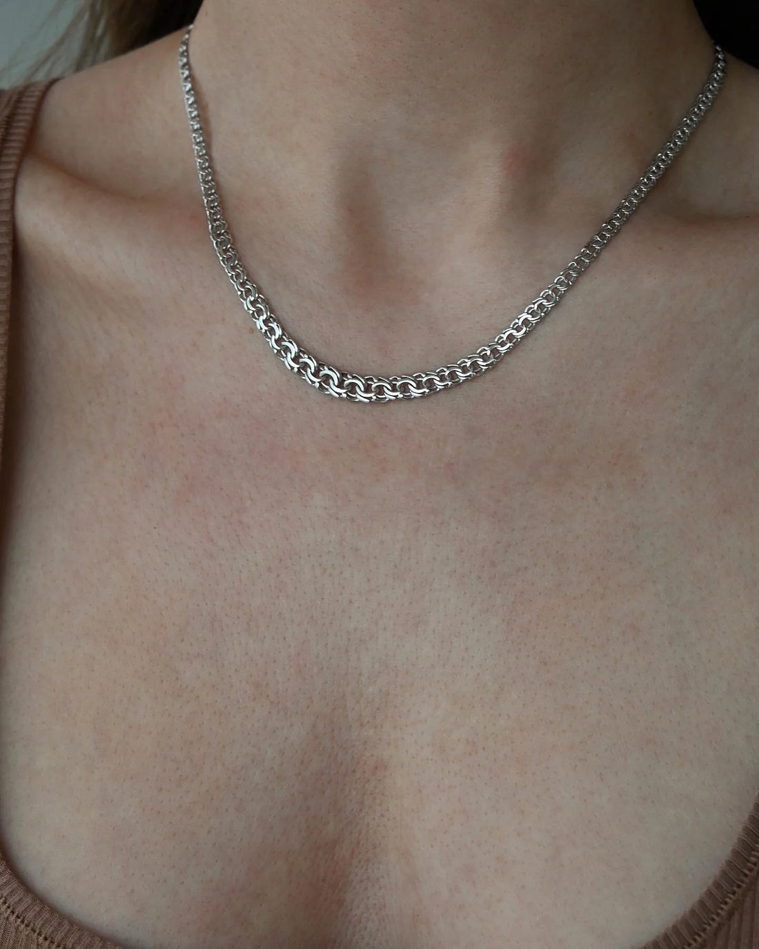 Rare White Gold Bismarck Necklace 14K White Gold 1960