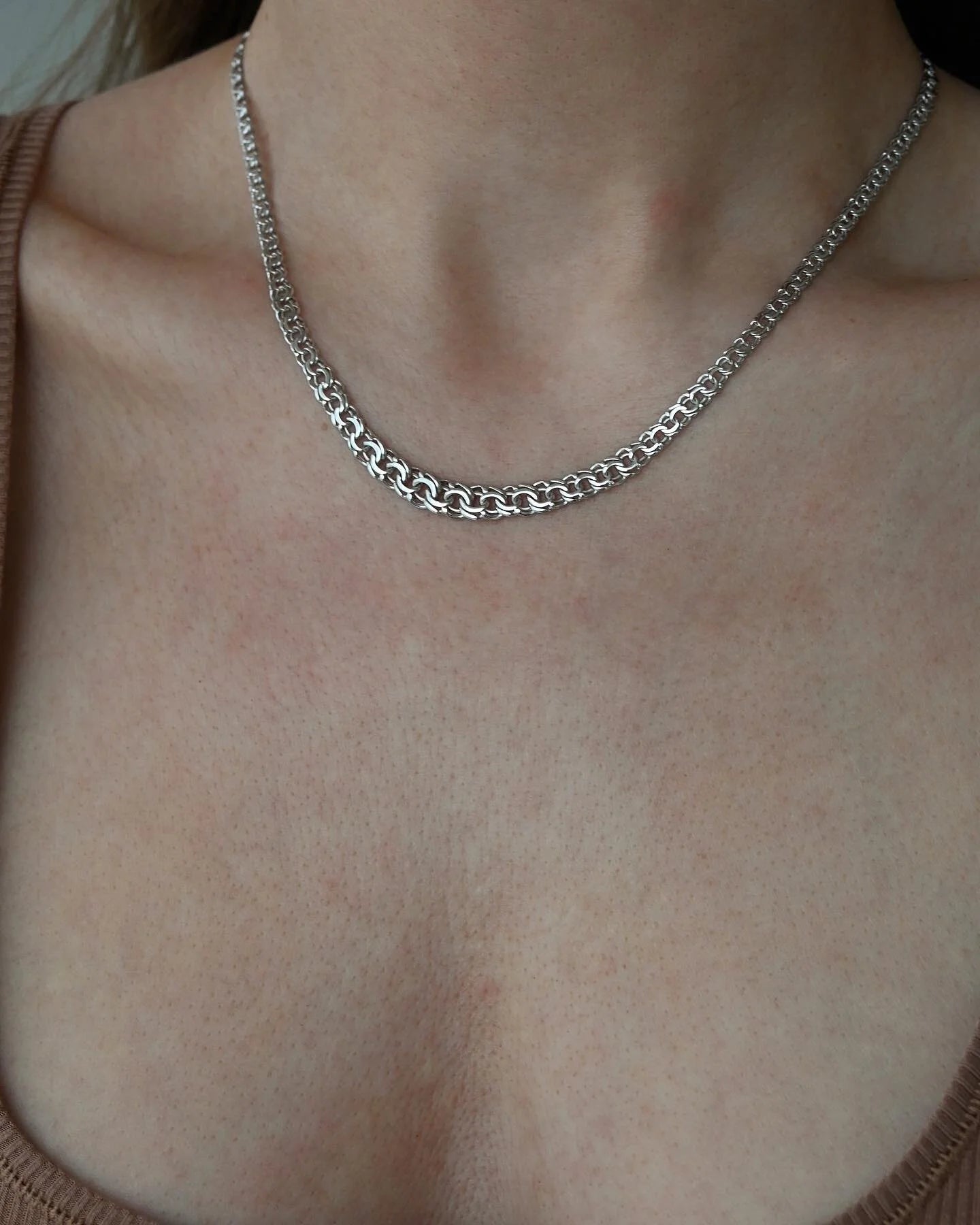 Rare White Gold Bismarck Necklace 14K White Gold 1960