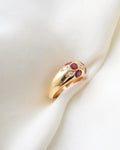 Exquisite Vintage Estate Dome Ring w Rubies and Diamonds 18K Gold