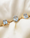 Beautiful Old Baby Blue Spinel Rings 18K Gold 1920-1950