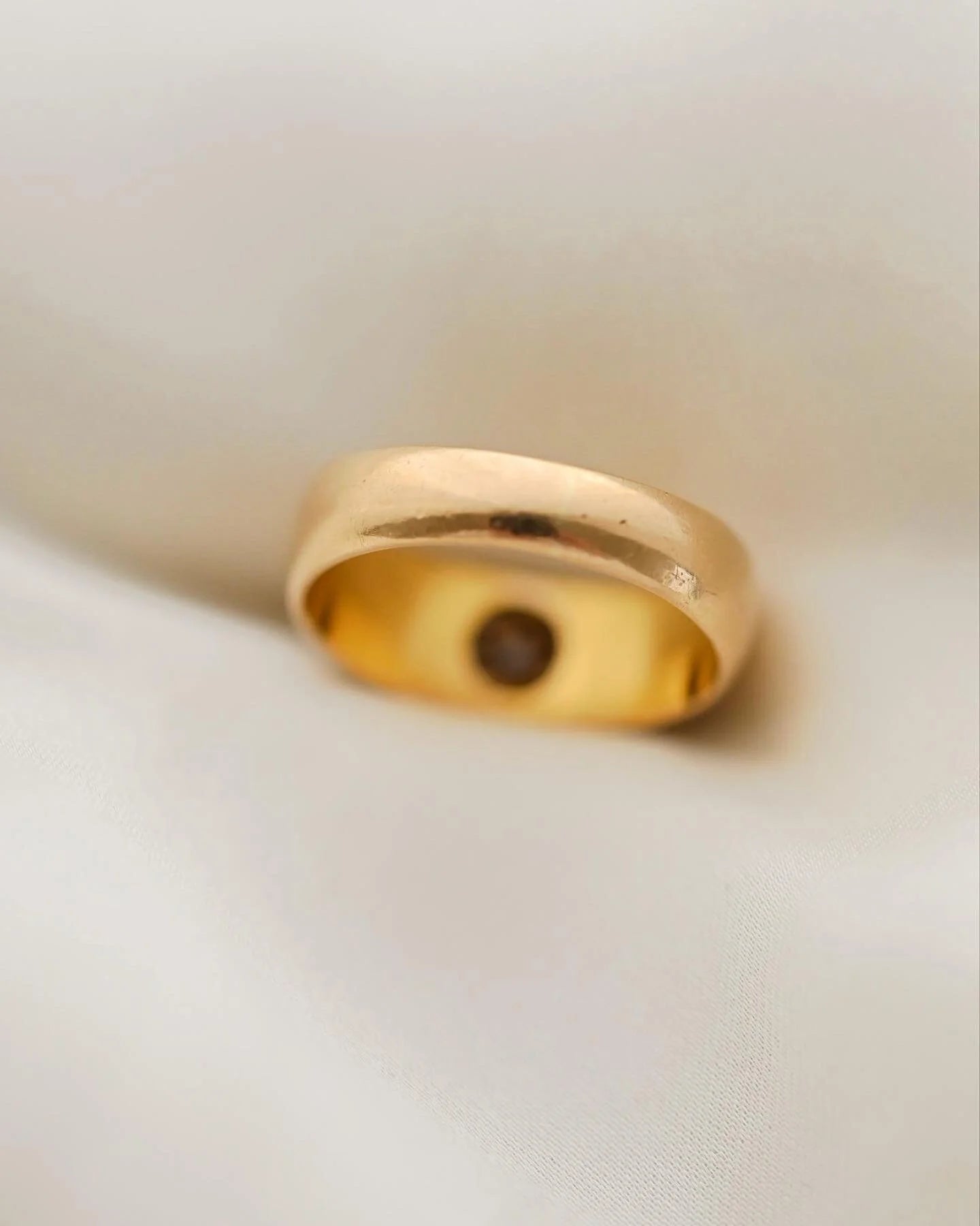 From Personal Collection Champagne Colored Antique Old Cut Diamond Ring 18K Gold 1900s