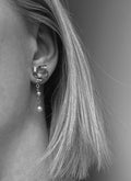 Extraordinary Big Beautiful BOW Swedish Mid Century Earrings W Pearls 18K Gold 1948