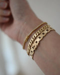 Rare Danish Mid Century Link Bracelet 14K Gold 1970