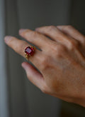 The ring in low light, the ruby still glowing