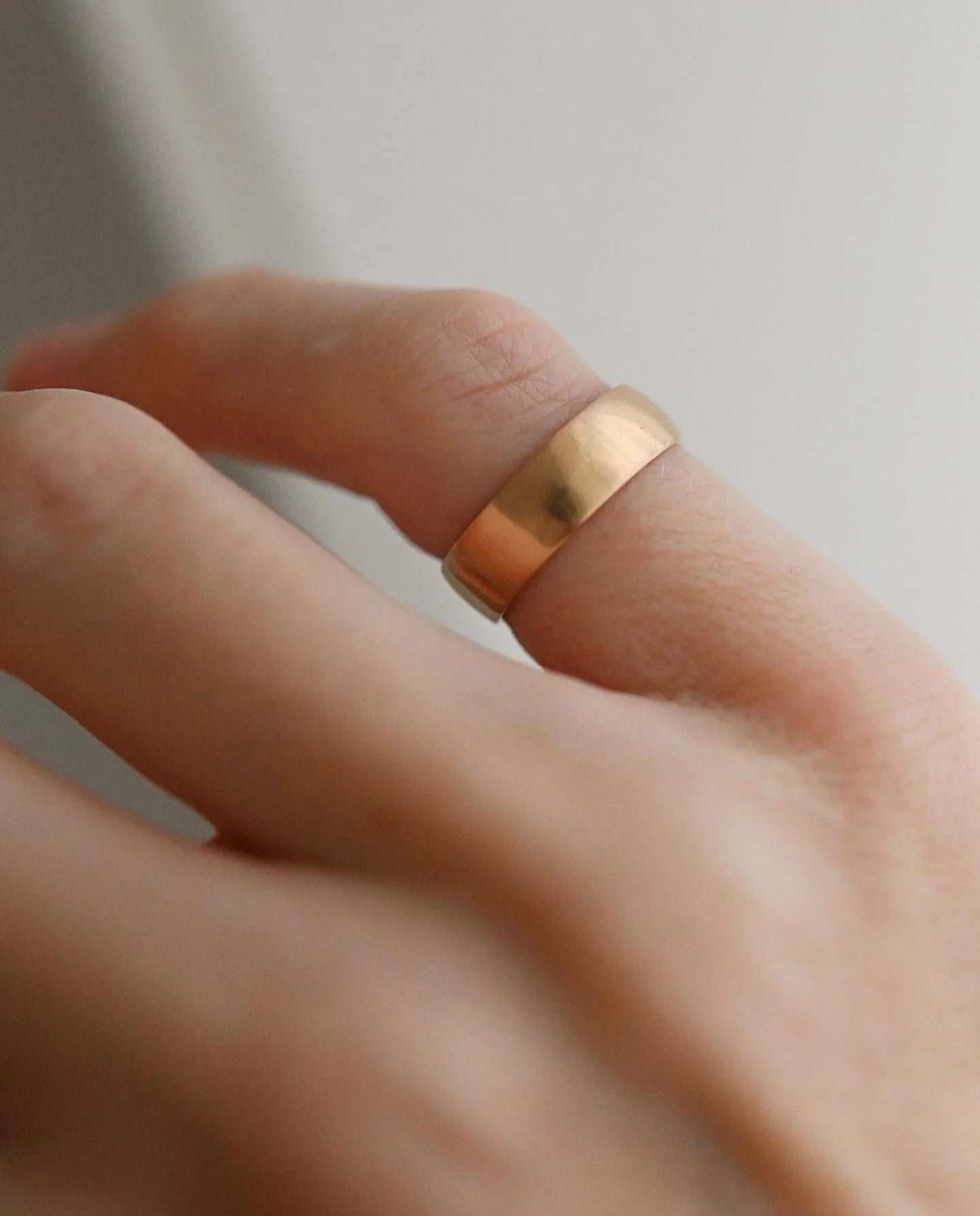 Soft Textured Swedish Vintage Wedding Band 18K Gold