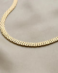 Gorgeous Danish Jens Tage Hansen Brick Link Necklace 14K Gold 1960s