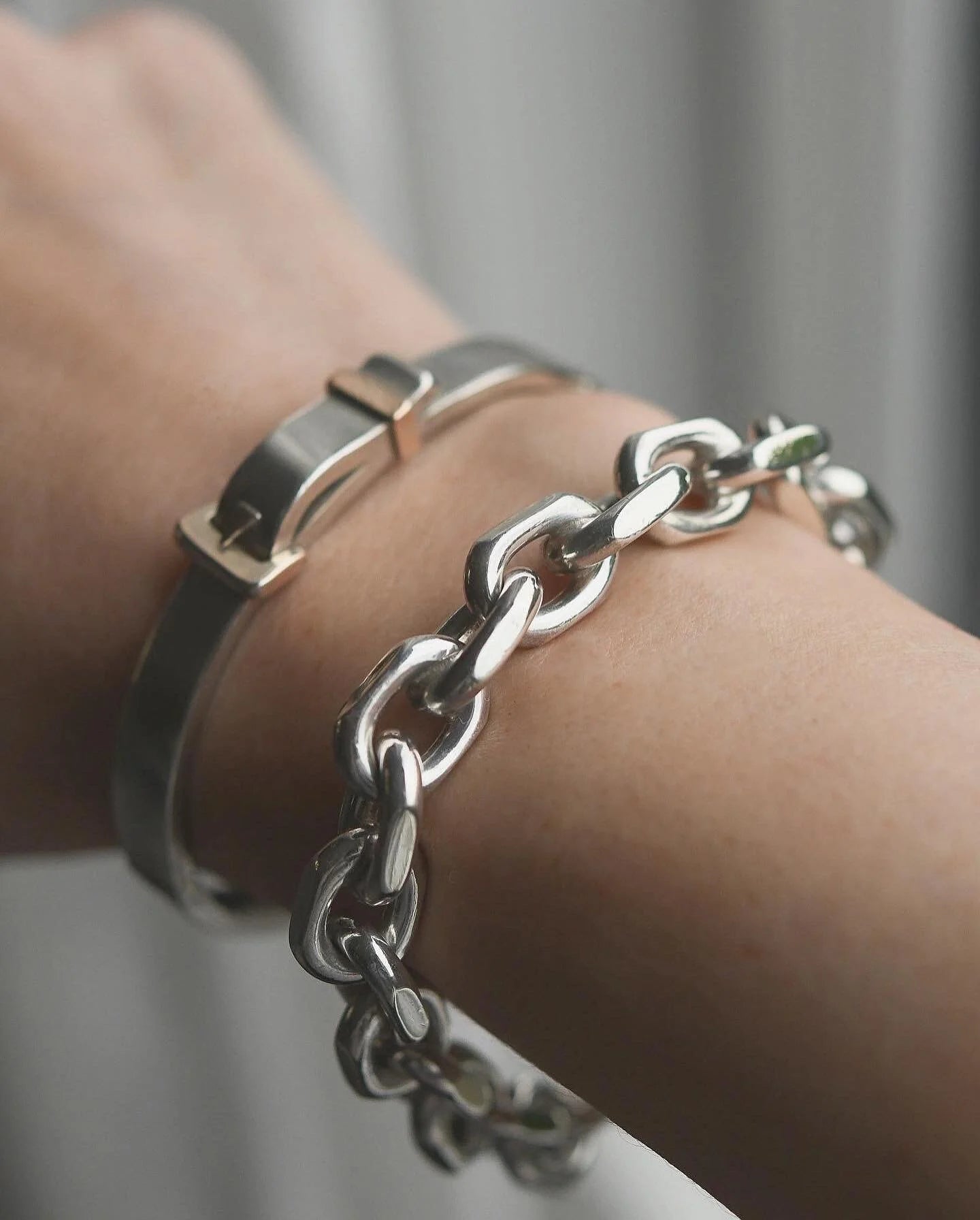 Gorg 72 Grams Danish Vintage Anchor Bracelet Sterling  Silver