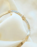 Stunning Brick Link Necklace 14K Gold 1960