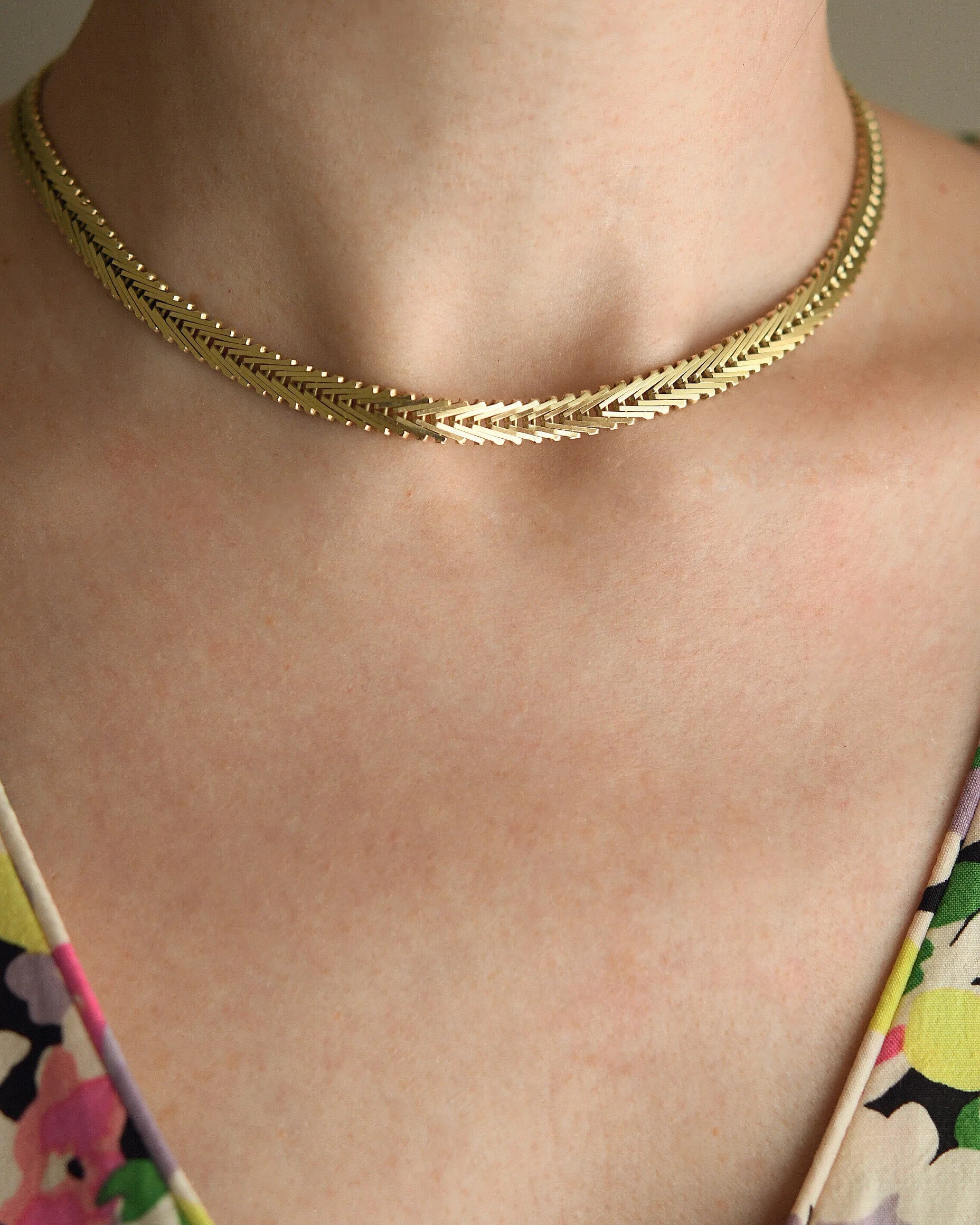 Perfect Geneva Link Vintage Necklace 14K Gold 36.6 Grams