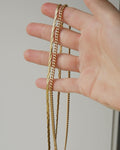 Beautiful Two Sided Special Braided Herringbone Necklace 18K Gold