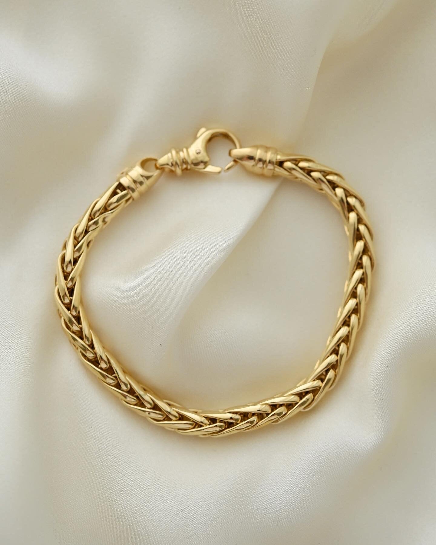 Amazing Sexy Jumbo Wheat Link Chain 18K Gold 1980s