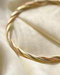 Beautiful Twisted Tri Color Bangle 14K Gold
