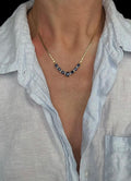 Stunning Sapphire x Diamond Necklace 18K Gold