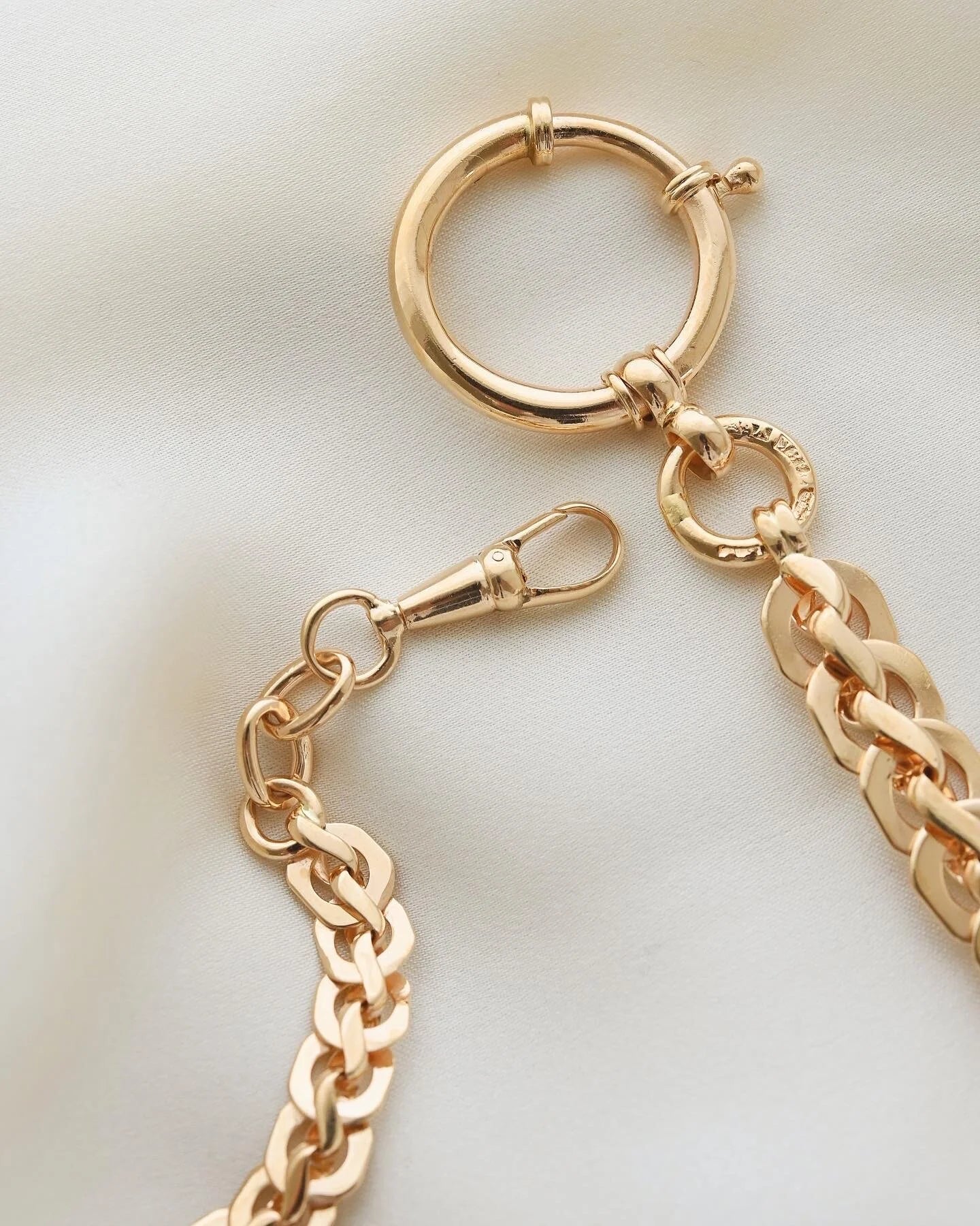 Extraordinary STUNNER! Antique Watch Chain Fancy Link 18K Gold 1901