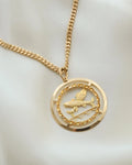 BIG Zodiac Sign Pendant Pisces 18K Gold