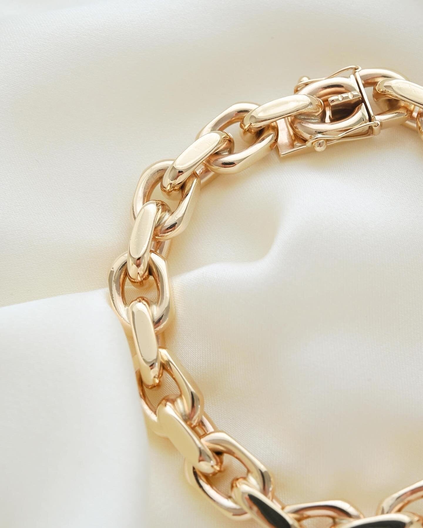 The Ultimate Danish Vintage 63 Grams Jumbo Anchor Bracelet 14K Gold 1960s