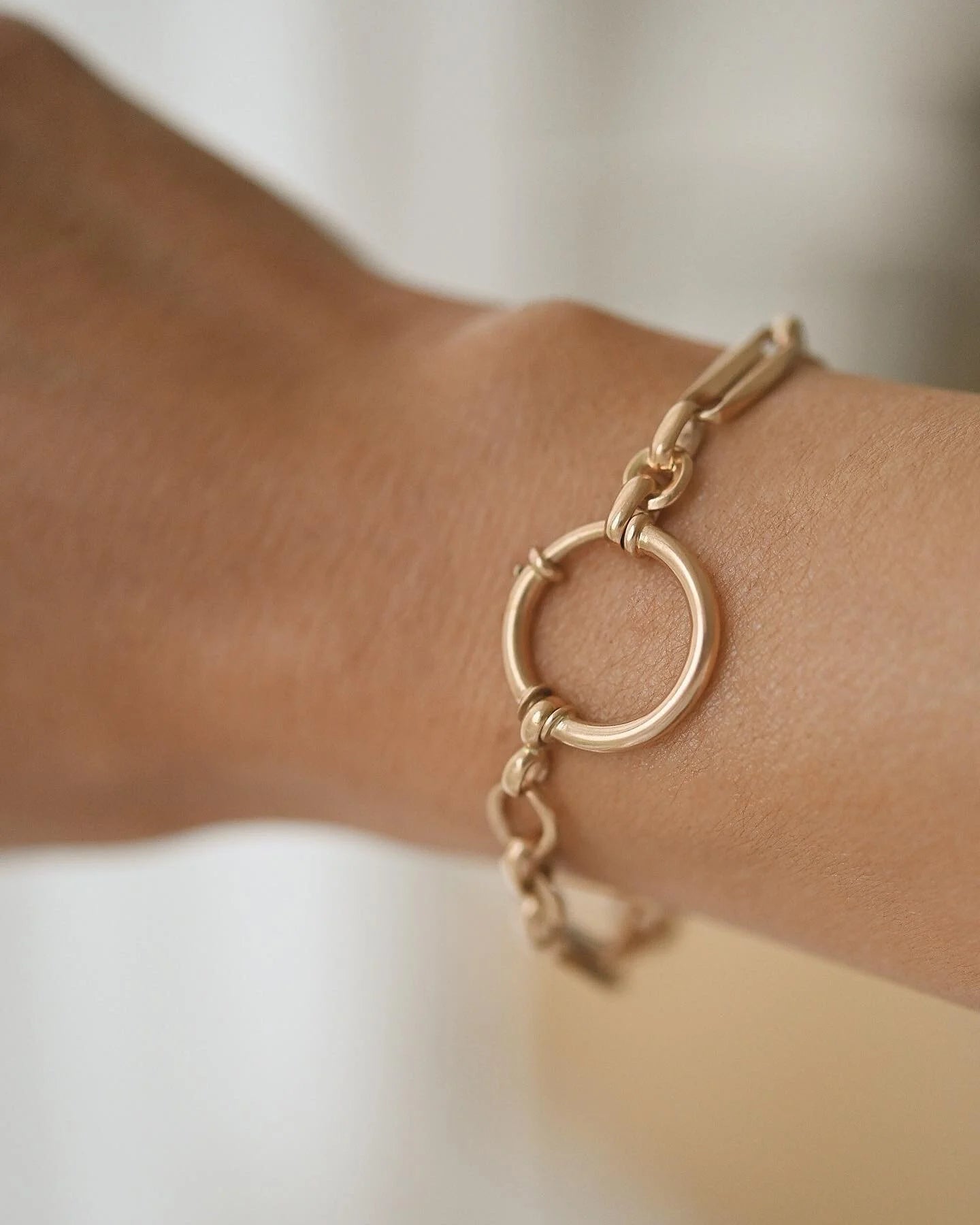 Glowing Perfect Antique Watch Chain Bracelet 14K Rose Gold 1920s