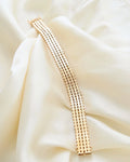 Rare Danish Vintage Double Row Geneva Bracelet 14K Gold 1960