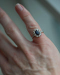 Antique Swedish Carl Mattinsson Ring Old Cut Diamonds Sapphire 18K Gold 1919