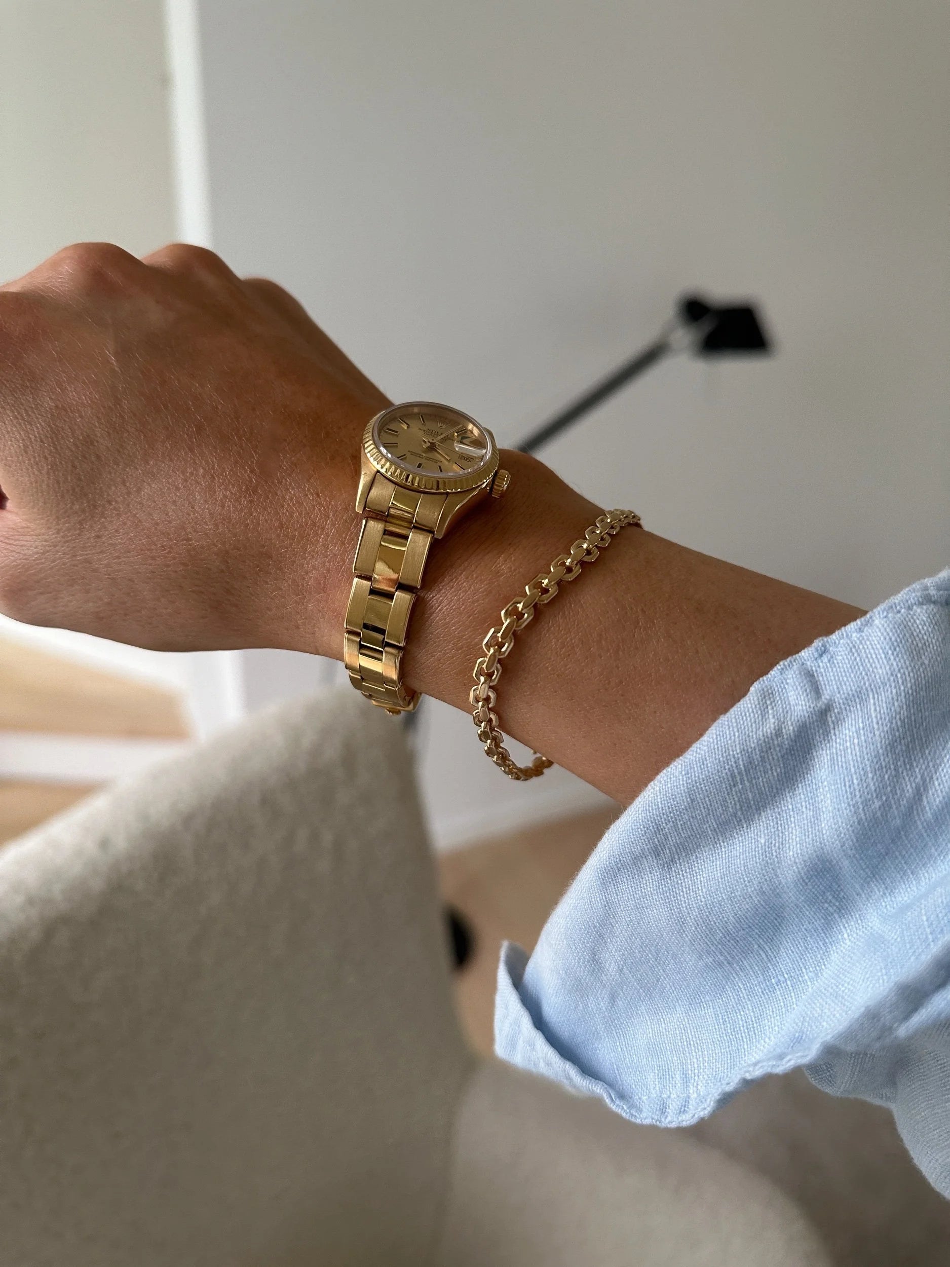 Amazing Flat Biker Link Bracelet 18K Gold Sweden 1948