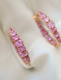 In a League Of their Own Pink Sapphire x Diamond Hoops 18K Rose Gold Estate