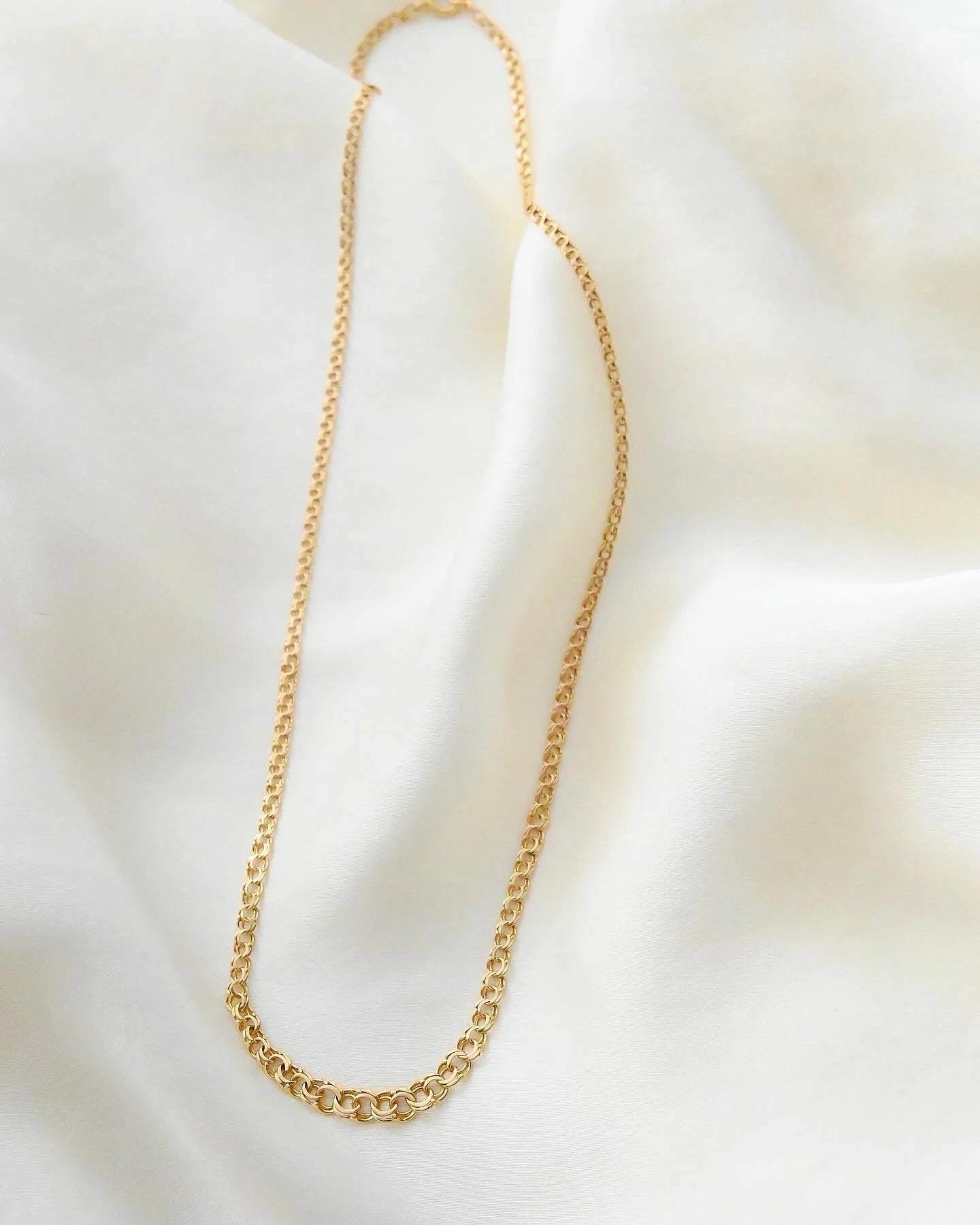 Vintage 18K Gold Bismarck Chain – 17.7 inches of absolute perfection