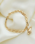 Perfect Danish Vintage Anchor Link Bracelet 14K Gold