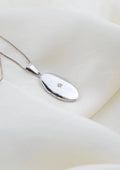 Glowy Vintage White Gold Locket on Chain 18K Gold 1972 Sweden