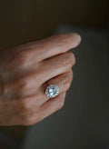 A Vision In Blue Aquamarine x Diamond Halo Ring 18K White Gold