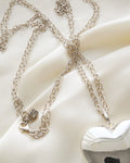 Huge 2x2 Inches Puffy Swedish Silver Heart and Chain