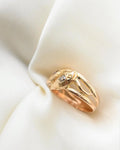Antique Serpent Ring w Cognac Diamond 18K Gold 1940s