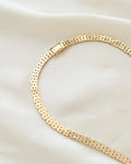 Amazing Radiant Brick Link Necklace 14K Gold 1960