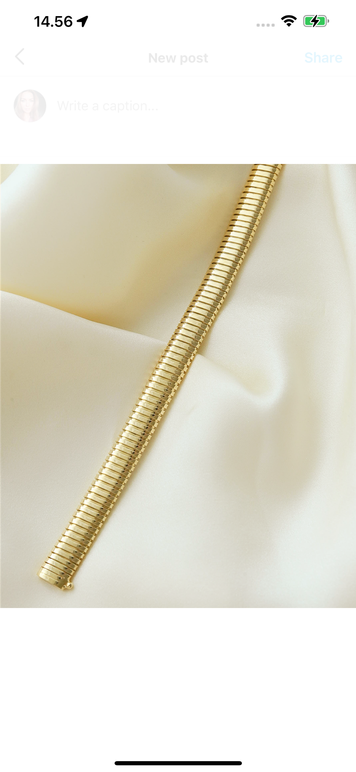 Rare Vintage Tubogas Bracelet 14K Gold 1970s