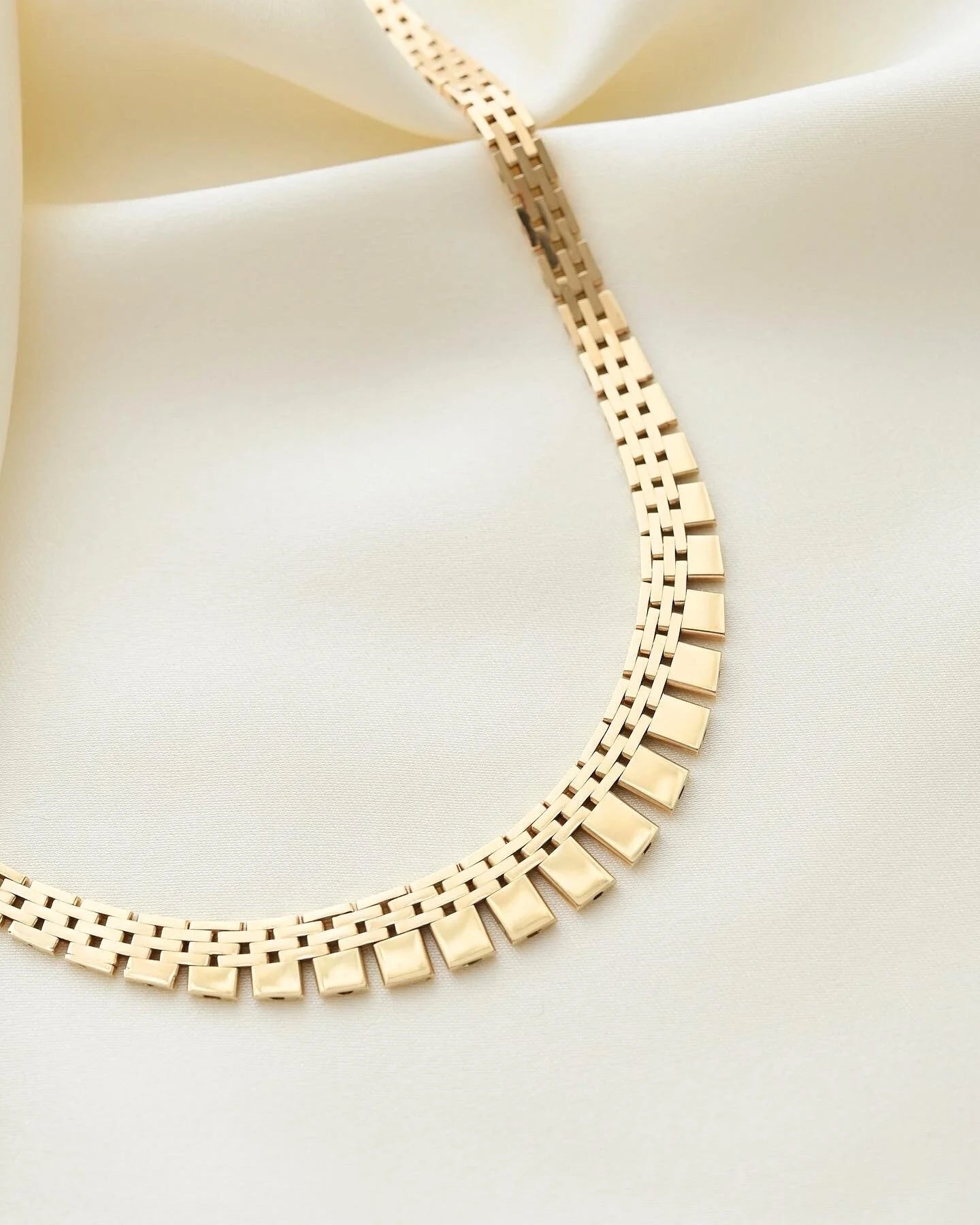Extraordinary Perfect Danish Link Necklace by Sigurd Rnna 14K Gold