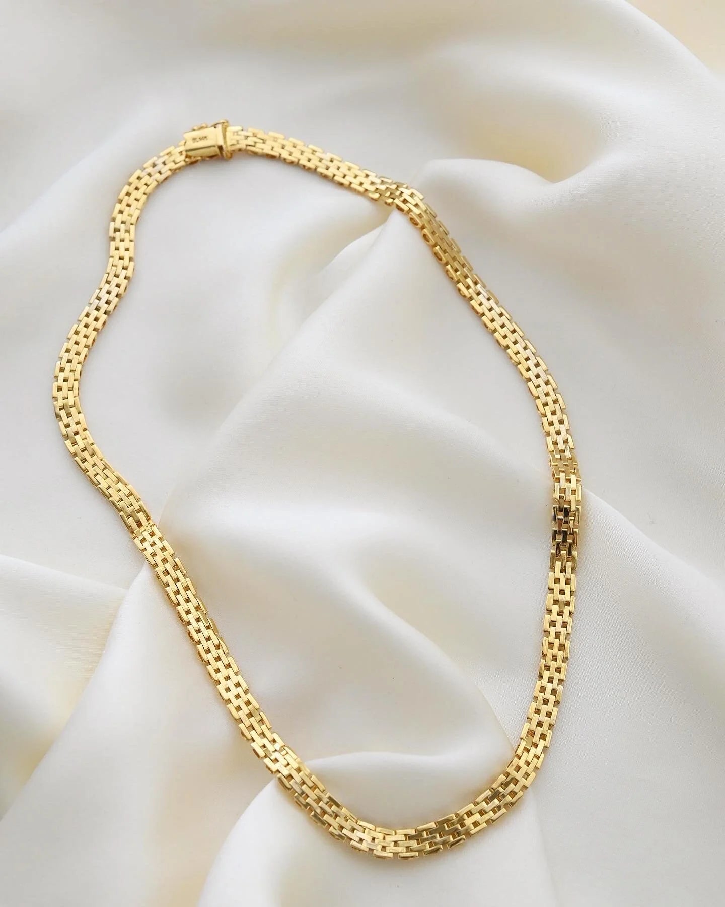 Danish Vintage Rolex Link Necklace 14K Gold 1980