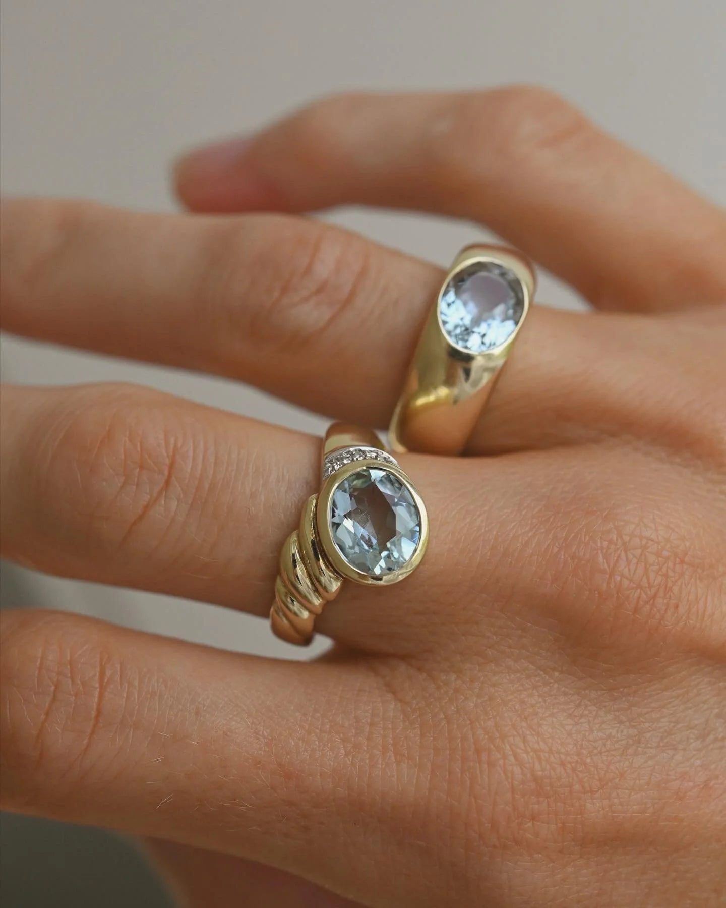 Amazing Vintage Aquamarine Rings 14K Gold