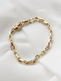 Amazing Small Size Chunky Biker / Anchor Link Bracelet 14K Gold
