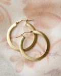 Free shipping! Italian Vintage Hoops 14K Gold Lightweight