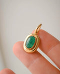 Beautiful Big Juicy Natural Emerald Vintage Pendant 18K Gold 1970s
