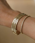 Danish Vintage Double Row Geneva Link Bracelet 14K Gold