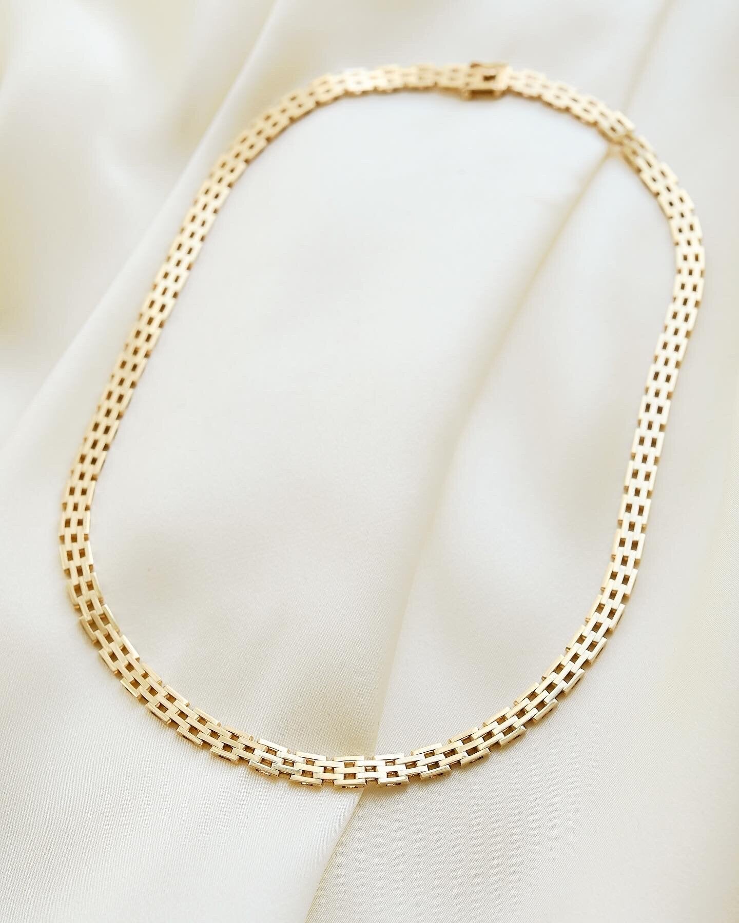 Rare Perfect Brick Link Chain by Jens Tage Hansen 14K Gold 1960