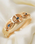 1968 Vintage Bracelet W Sapphire Cabochons 18K Gold