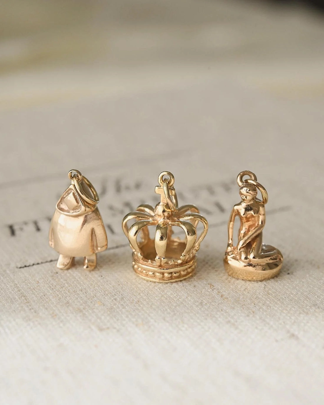 Selling individually! Three Gorg Danish Vintage Pendants/Charms 8-14K Gold 1960s