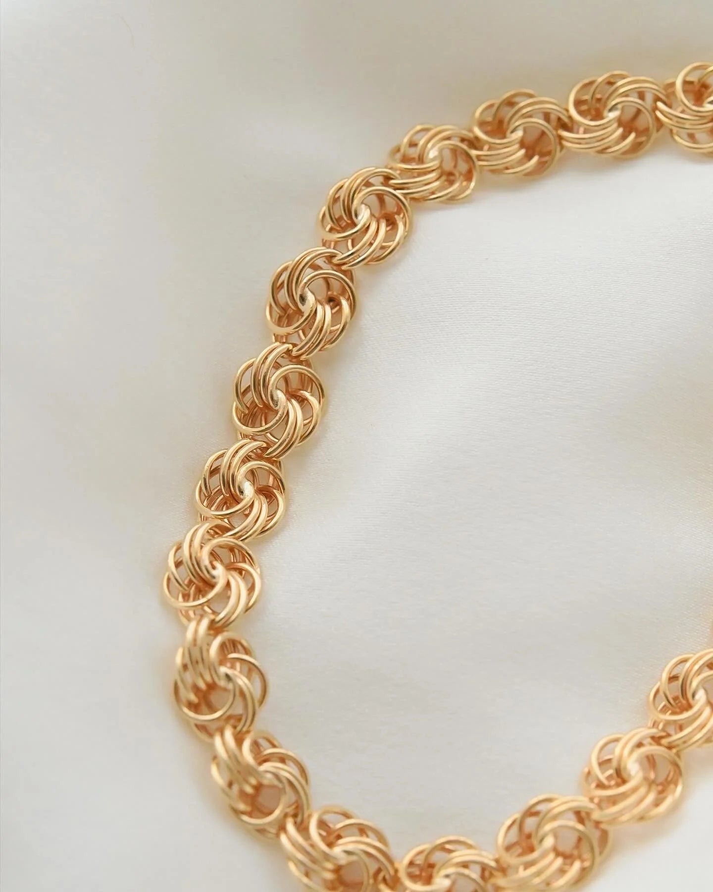 Rare Three Dimensional Knot Link Bracelet 18K Gold 1955 Sweden