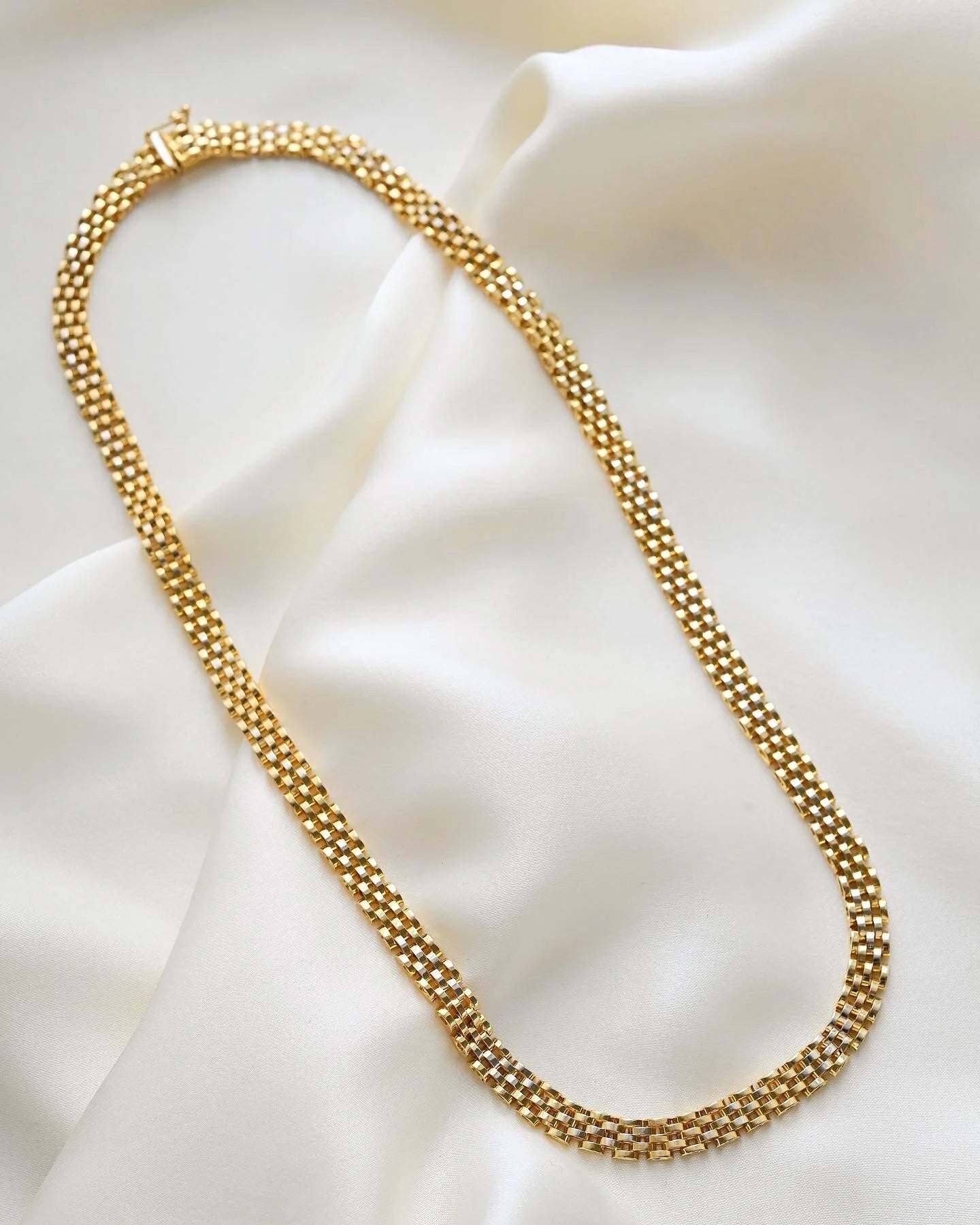 Danish Vintage Rolex Link Necklace 14K Gold 1980